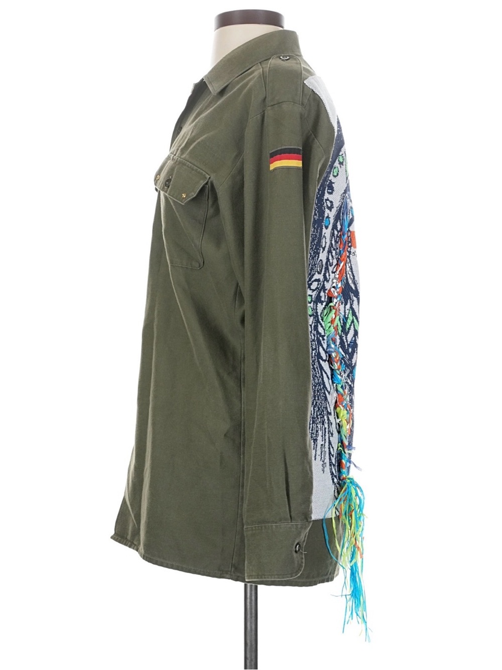 FORTE COUTURE Military Utility Shirt Jacket Tribal Native American Inspired XS - Picture 4 of 6